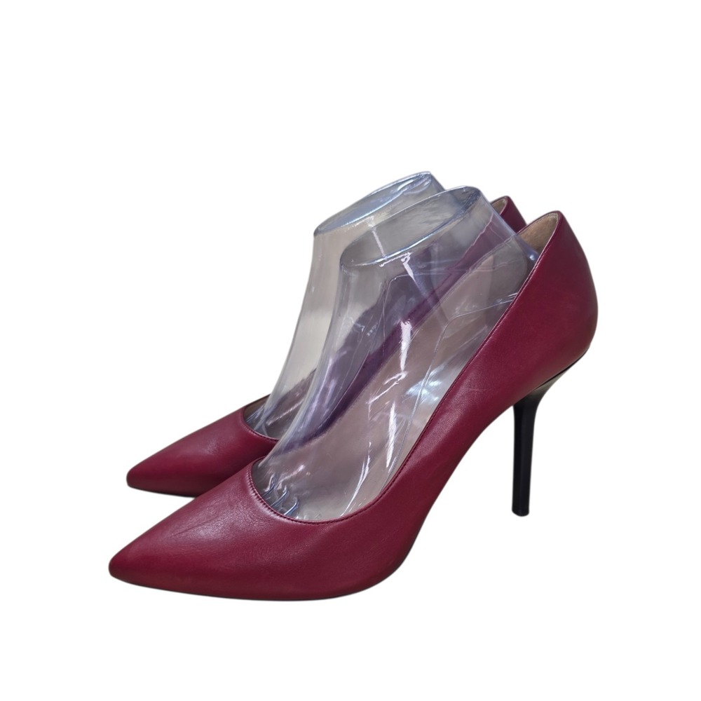 Longchamp Womens 41 Red Leather Pointed Toe Stiletto Pumps Heels US 10